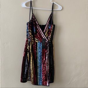 Sequence multicolor party dress  NWT